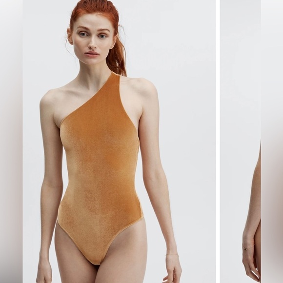 FABLETICS Gigi Velour Bodysuit Light Honey | Size XXS 0-2 | NWT - Picture 1 of 6